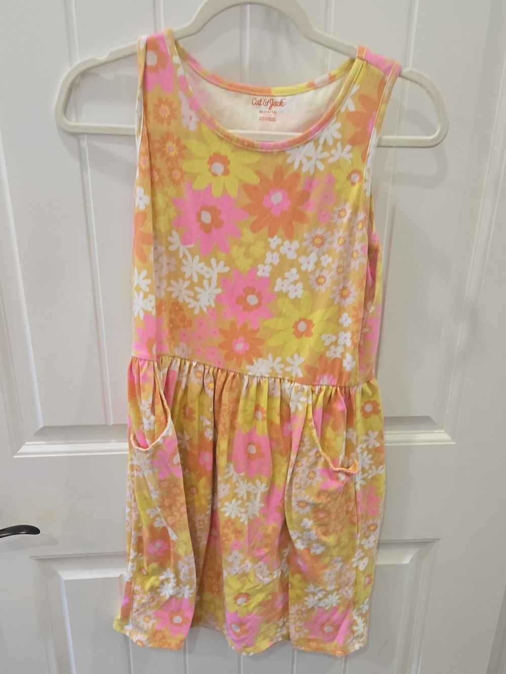 Cat & Jack Yellow and Pink Floral Tank Dress with Pockets